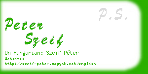 peter szeif business card